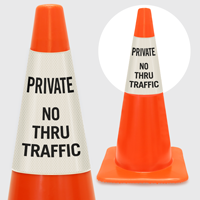 Private No Thru Traffic Cone Collar