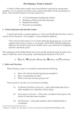 Team Development Contract Template