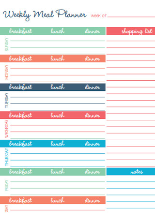 Weekly Meal Planner Format