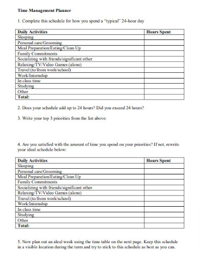 Time Management Planner