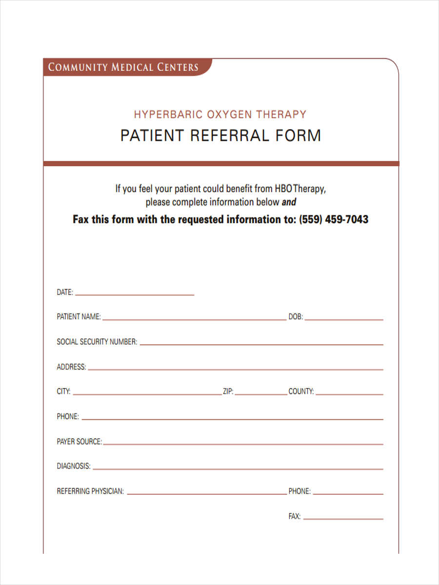 Sample Referral Letter To Hospital