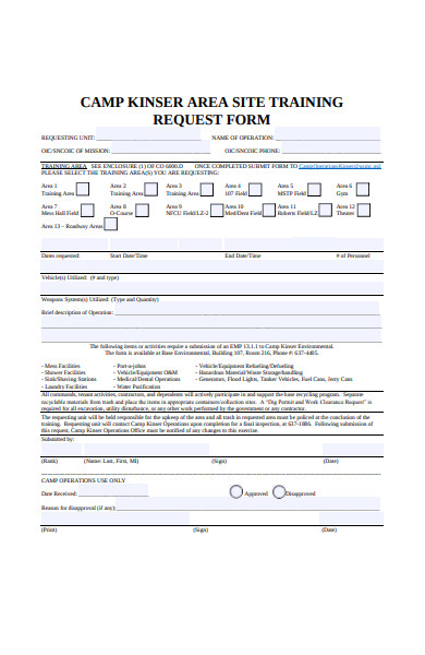 site training request form