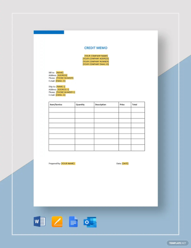 credit memo template