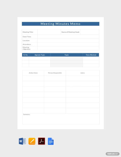 meeting minutes memo template