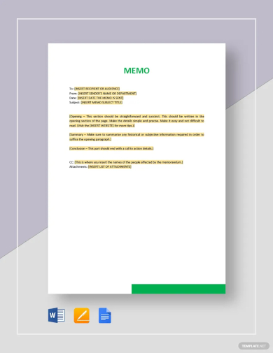 sample memo template