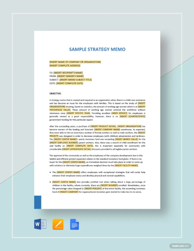 sample strategy memo template