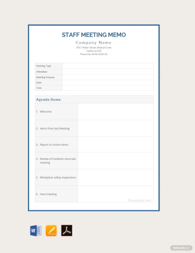 staff meeting memo template