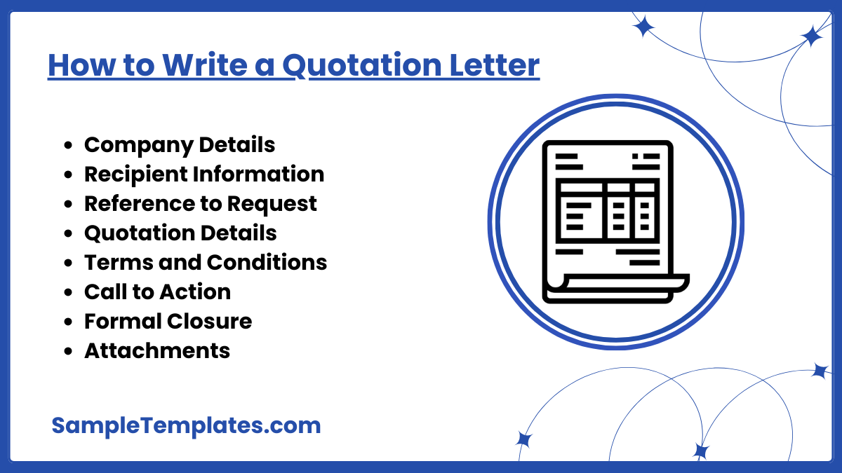 how to write a quotation letter