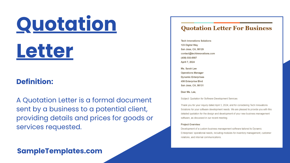 Quotation Letter