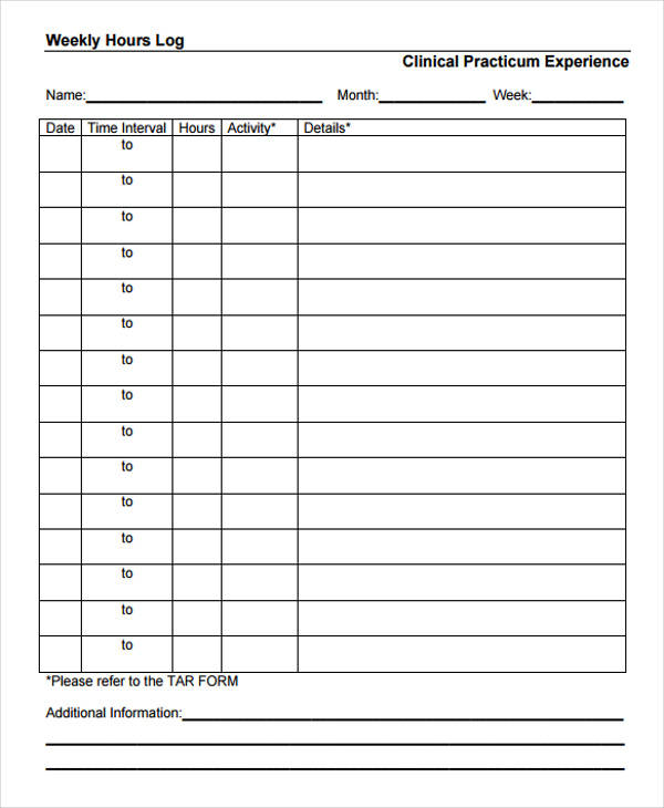 Clinical Supervision Log Template