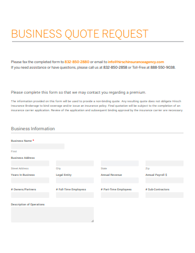 business quote request