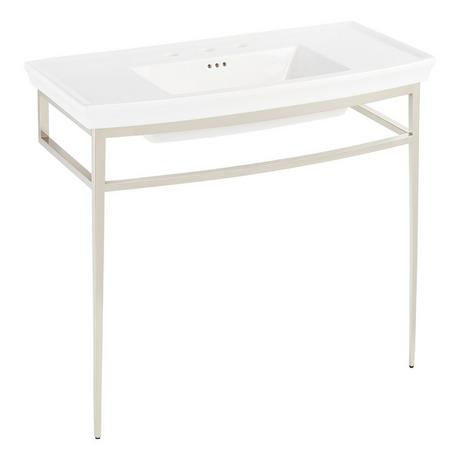 Olney Porcelain Console Sink with Metal Stand