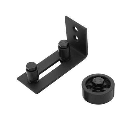 Adjustable Floor-Mount Barn Door Guide - Black