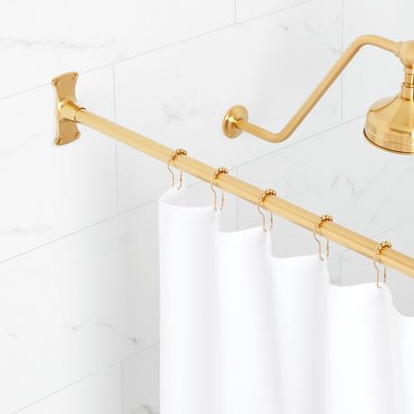 Straight Solid Brass Shower Curtain Rod