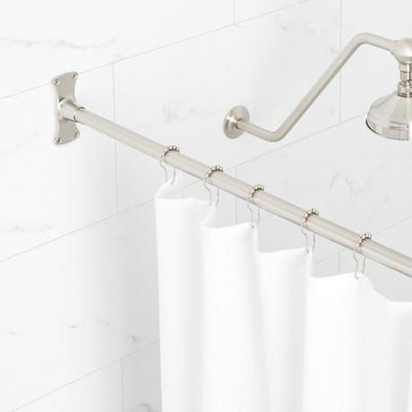 Straight Solid Brass Shower Curtain Rod