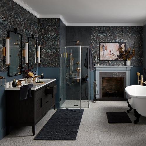 New Traditional Blue Bathroom