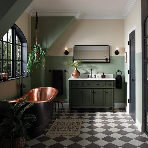 Traditional Green Bathroom