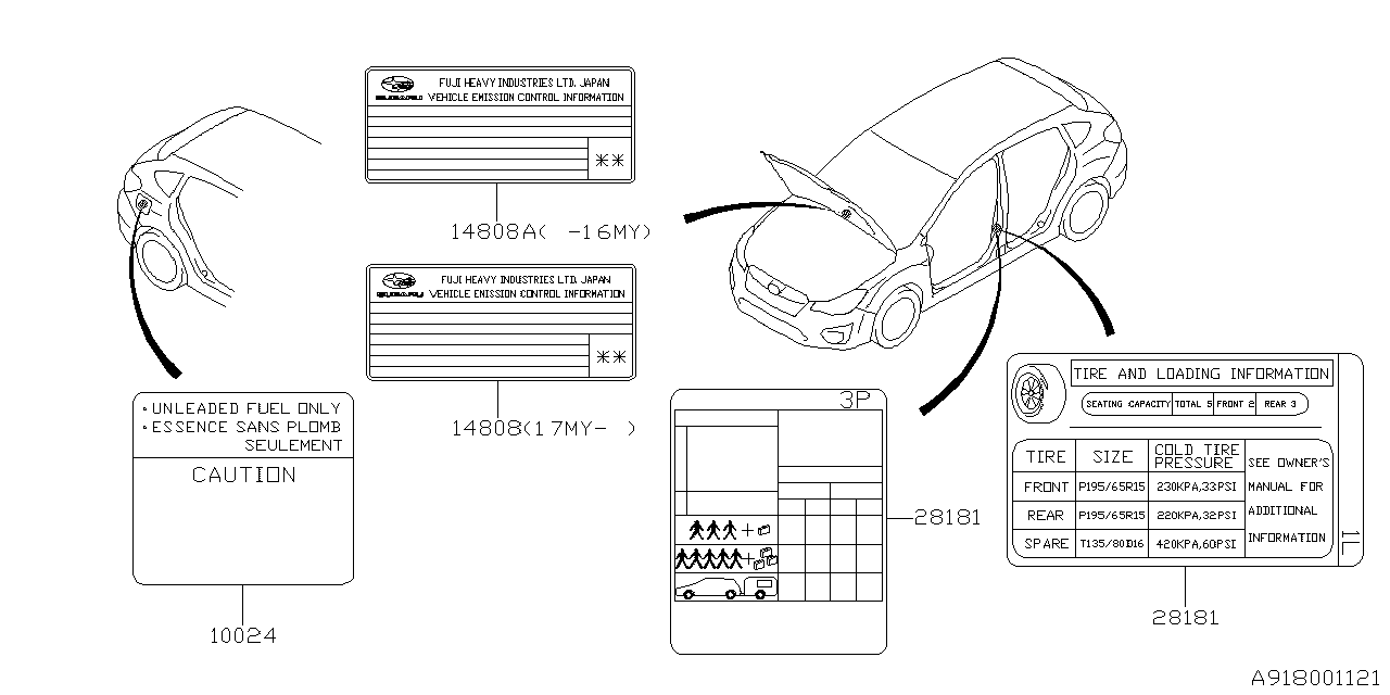 Diagram LABEL (CAUTION) for your 2024 Subaru Outback   