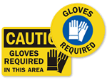 Gloves Required Signs