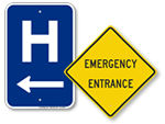 Hospital & Ambulance Entrance Signs