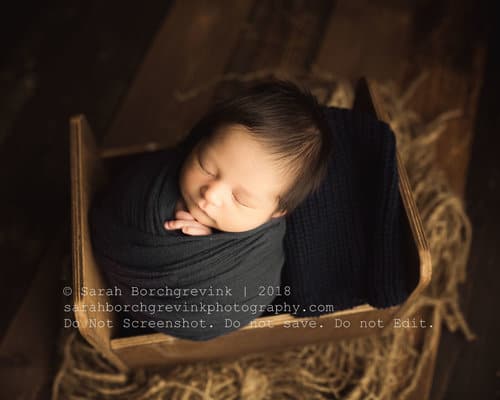 potato sack wrap newborn boy