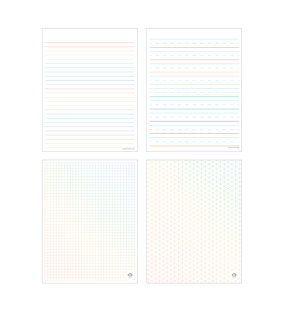 free printable rainbow notebook paper graph paper play with cmyk free printables