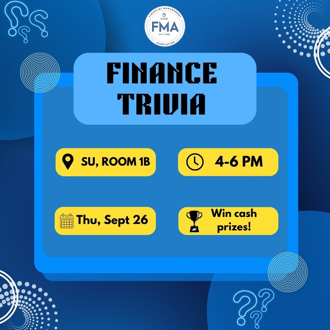 Hey FMAers! 

While we won't be having our original guest speakers, don't despair! 

Come on over to have a fun night networking with your fellow FMA members while also increasing your knowledge and insight about finance! ✨