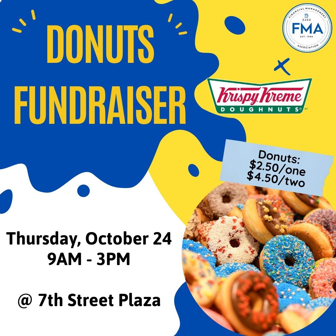 Happy Monday FMAers!

Want a sweet treat to boost your mood? 
Come support FMA by purchasing a Krispy Kreme donut! We'll be on 7th Street on Thursday, October 24, from 9 AM - 3 PM or until supplies last! 🍩✨