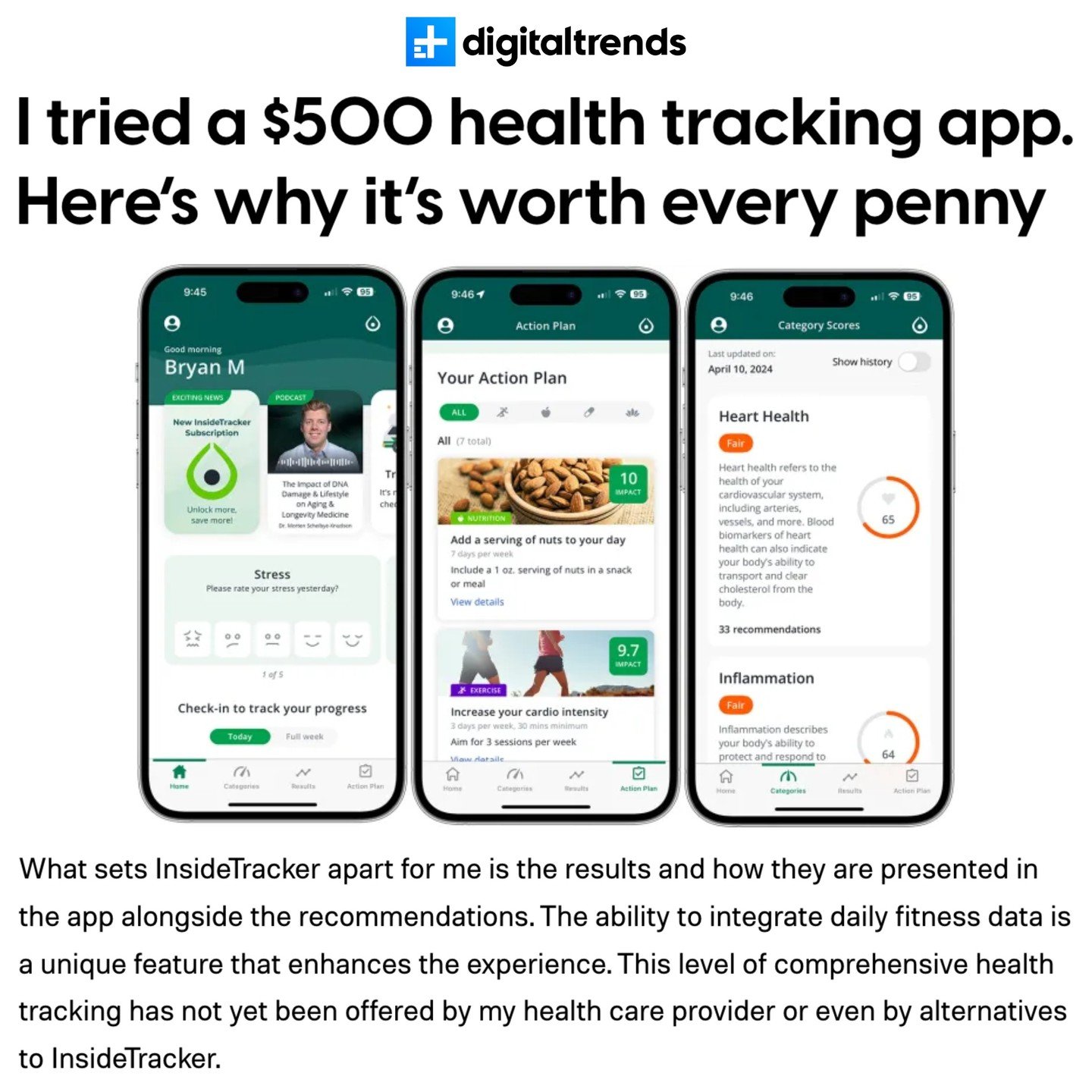 &quot;@insidetracker helps you extend the years spent in good health without avoidable chronic diseases - who wouldn't want that?&quot; Learn how @insidetracker can empower you to better control your health by understanding what&rsquo;s happening ins