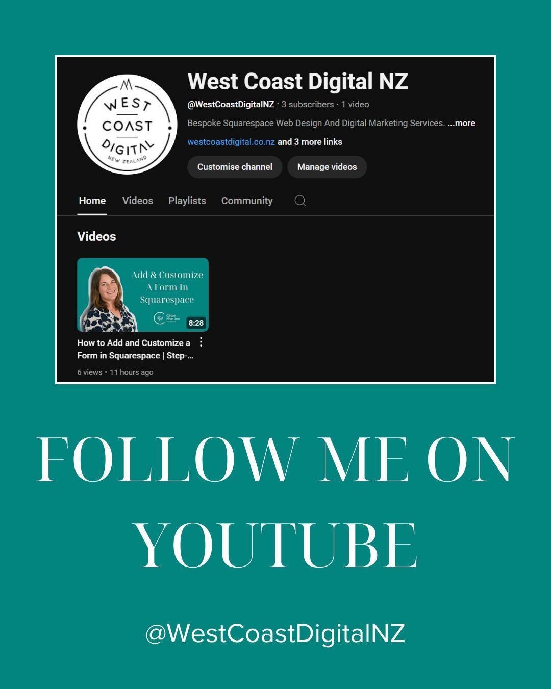 𝐈𝐭'𝐬 𝐘𝐨𝐮𝐭𝐮𝐛𝐞 𝐎𝐟𝐟𝐢𝐜𝐢𝐚𝐥!
I&rsquo;m excited to announce that I&rsquo;m now posting step-by-step tutorials on my YouTube channel @WestCoastDigitalNZ! Whether you're a small business owner, aspiring web designer, or digital marketing ent