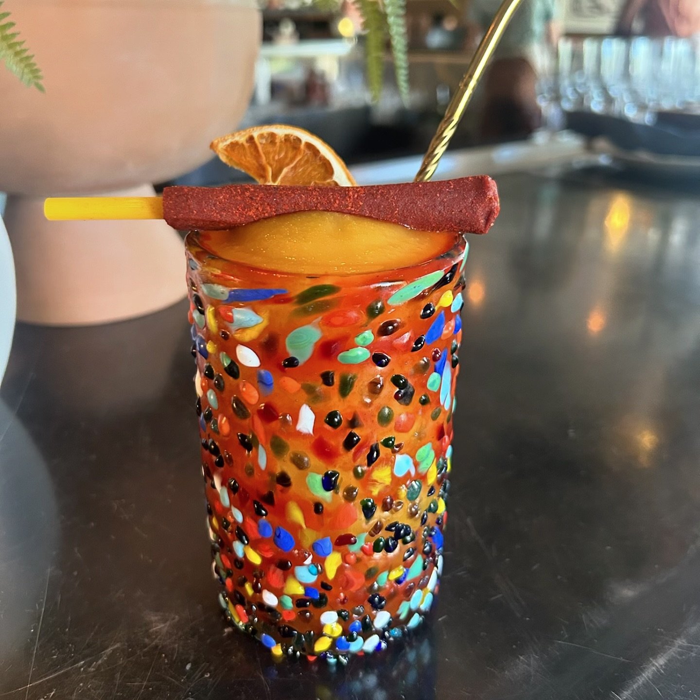 Sun is blazing, come cool off at Encanto with our refreshing Mango Slushy! 🥭 Like your favorite Baja vacation in a cup&hellip;

Come chill with us today. Open at 4 PM, walk-ins welcome! 

#chamoy #mango #slushy #cocktails #losfeliz