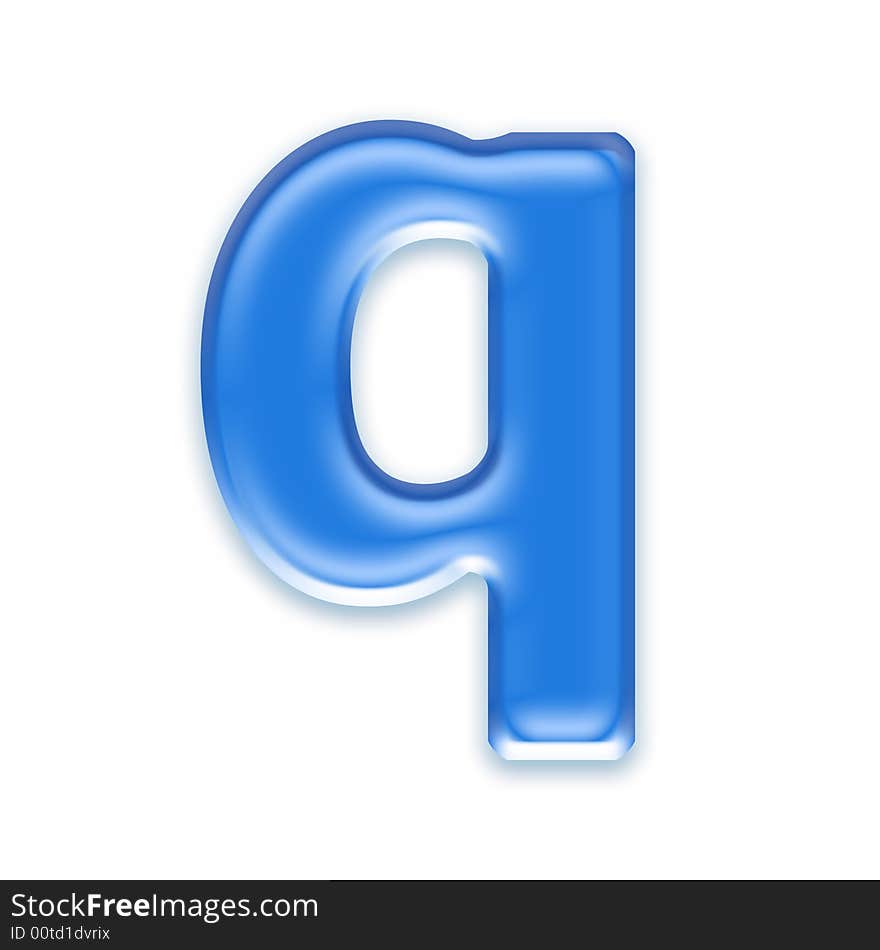 Aqua letter isolated on a white background