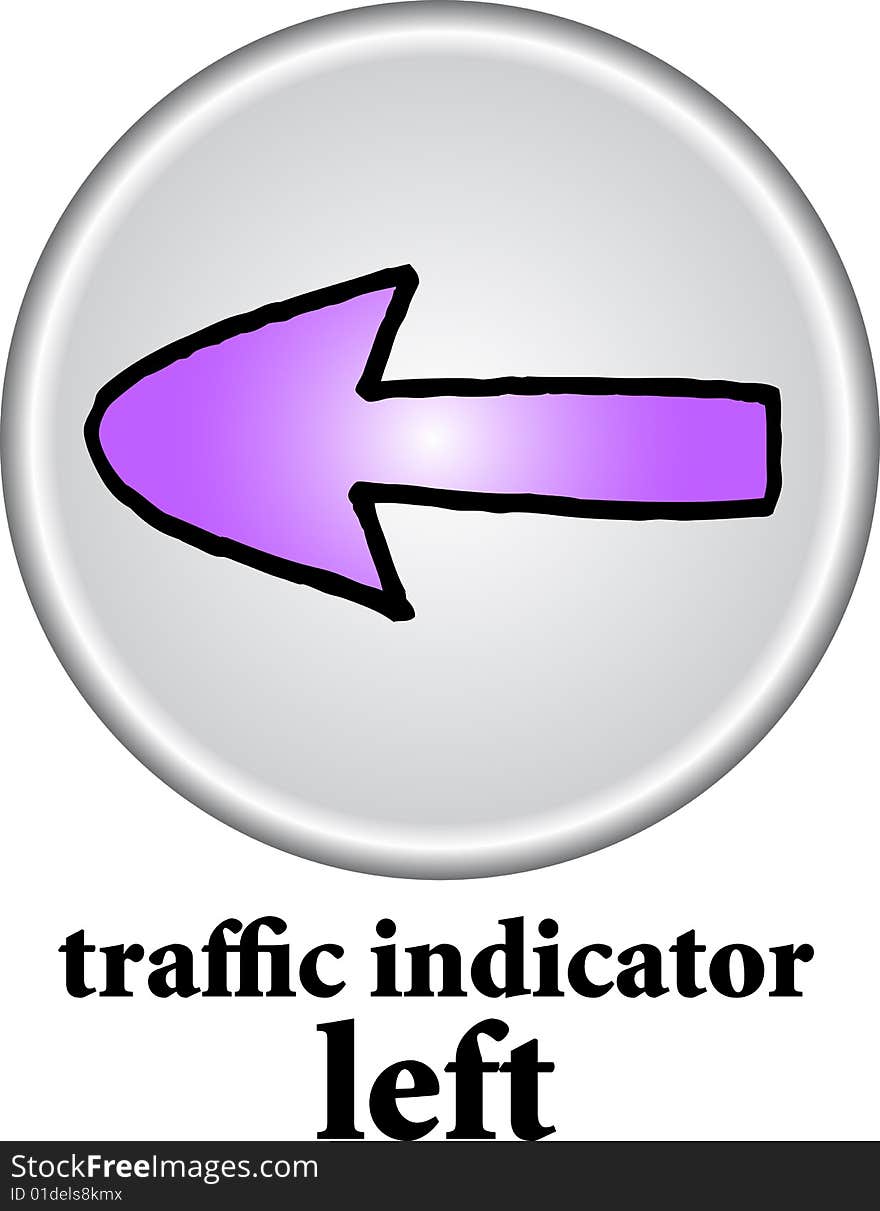 Traffic indicator - left sign