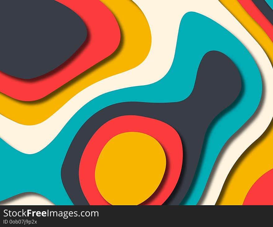 3D abstract background with paper cut shapes.Abstract paper carve template background,for book cover.Paper cut background. Abstract realistic paper decoration for design