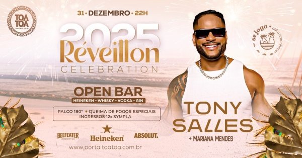 Banner REVEILLON CELEBRATION 2025 - PORTO SEGURO NA BAHIA -  TÔA TÔA