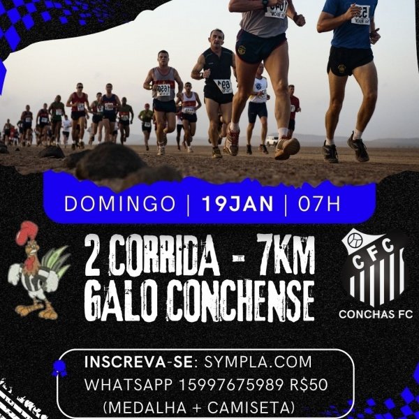 Banner 2º CORRIDA GALO CONCHENSE - CONCHAS SP.