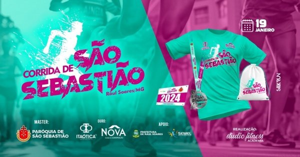 Banner CORRIDA DE SÃO SEBASTIÃO  2025 - RAUL SOARES - MG