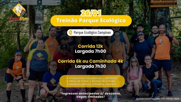 Banner Treinão ClubRun Pq. Ecológico