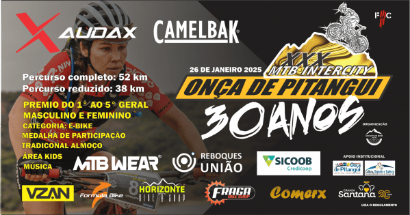 Banner XXX INTERCITY DE MOUNTAIN BIKE DE ONÇA DE PITANGUI