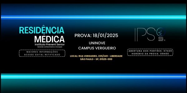 Banner Processo Seletivo - Programas de Residência Médica - Instituto Prevent Senior (IPS) - Ingresso 2025