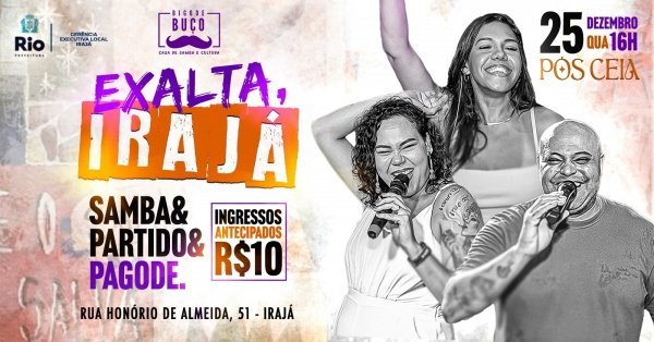 Banner Exalta, Irajá! - Samba, partido e pagode!