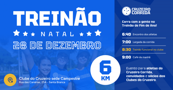 Banner Treinão de Natal Cruzeiro Corrida