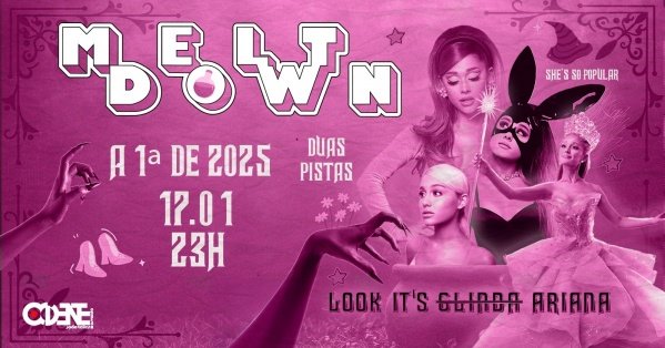 Banner MELTDOWN - Valeta Ariana - Com Duas PISTAS! Sexta 17 de Janeiro no Ocidente