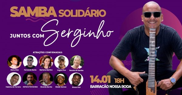 Banner SAMBA SOLIDÁRIO "JUNTOS COM SERGINHO"