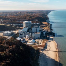 Rauch entspringt dem Kühlturm des Kernktraftwerks Davis Besse in Ohio, USA