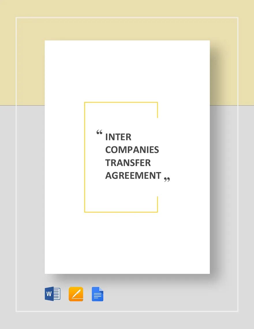 Intercompanies Transfer Agreement Template in Word, Pages, Google Docs - Download | Template.net