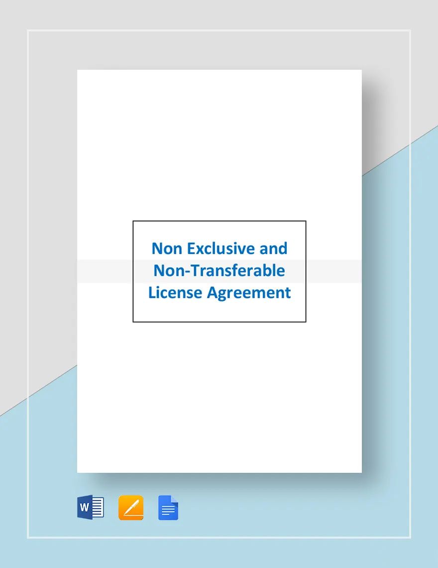 License Agreement Non Transferable and Non Exclusive License Template in Pages, Word, Google Docs - Download | Template.net