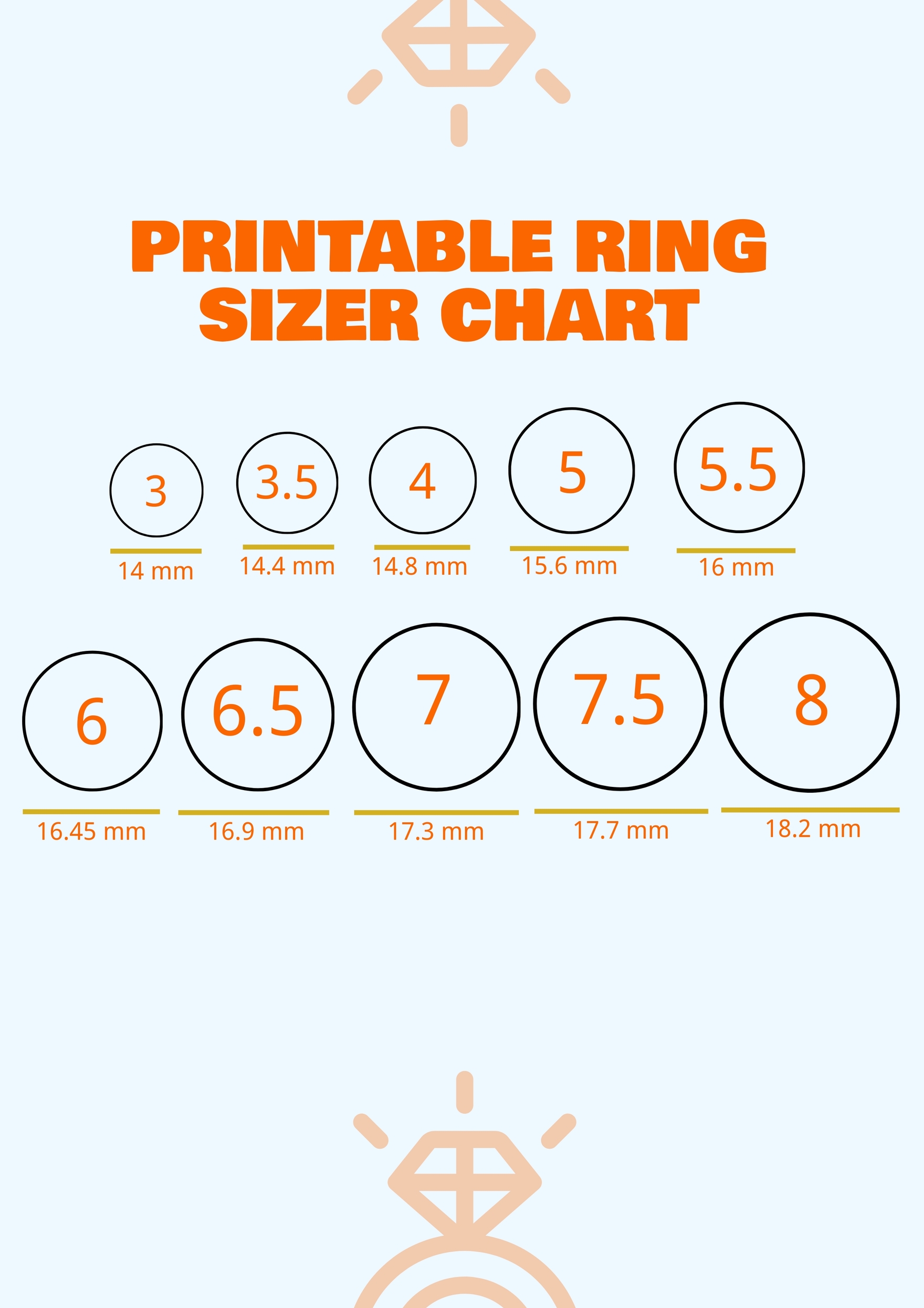 Ring Size Chart For Women Printable