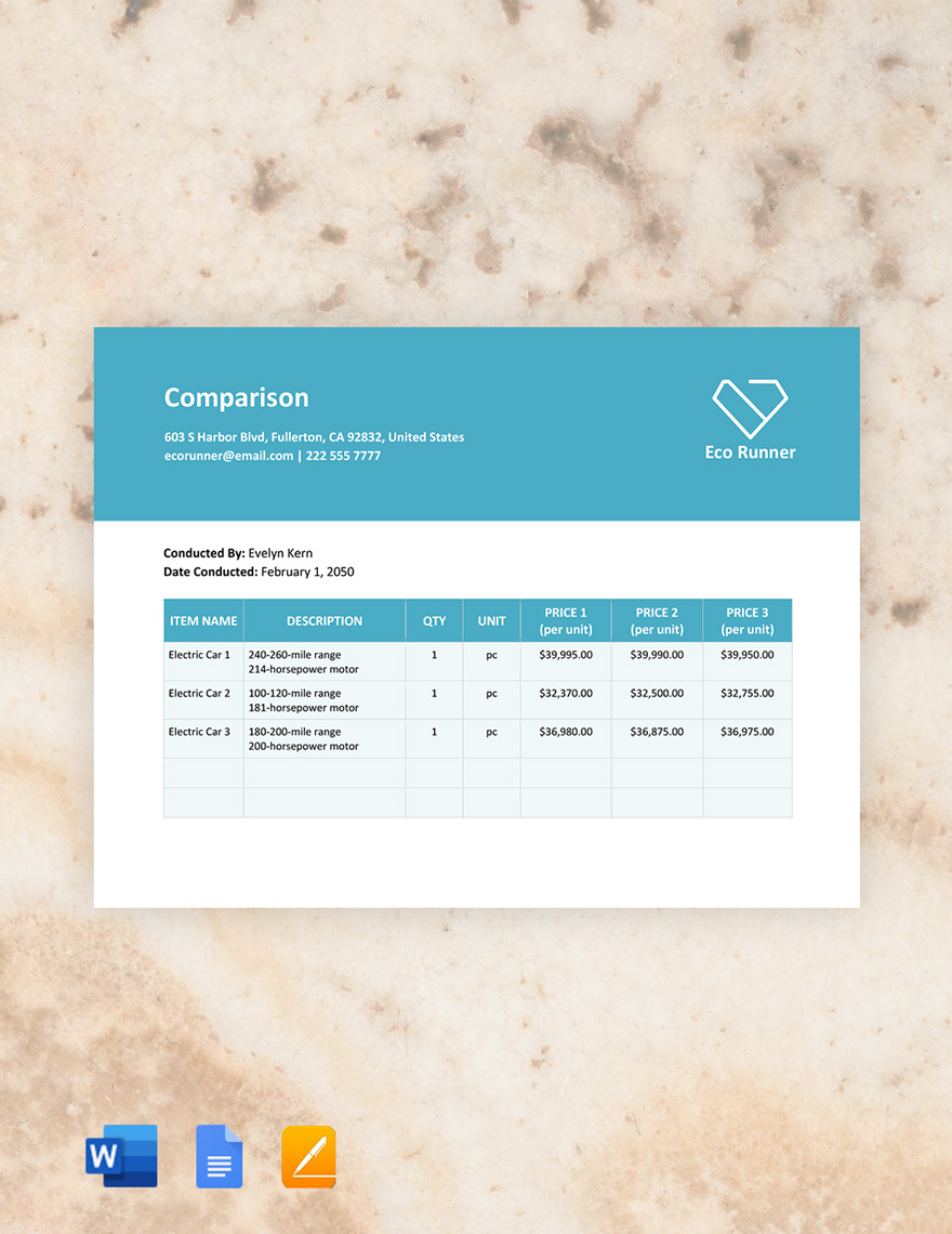 Comparison Template