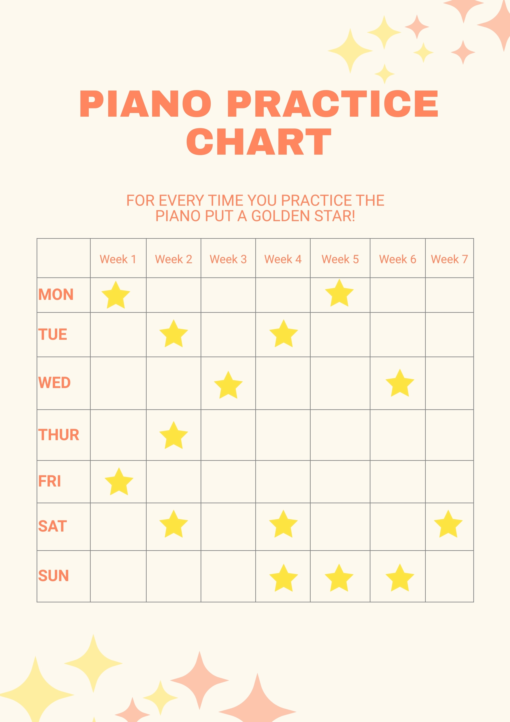 Piano Practice Chart